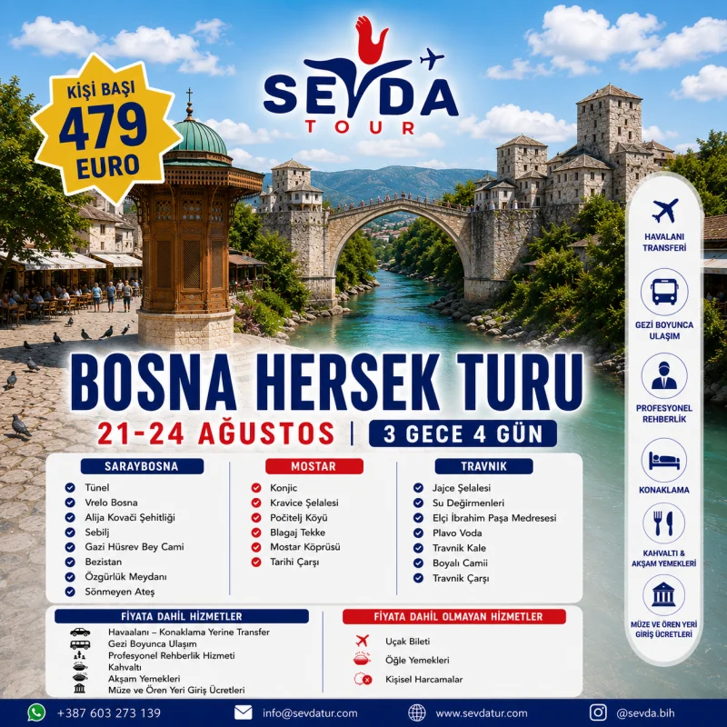 Bosna Hersek Turu 3 gece 4 Gün 
